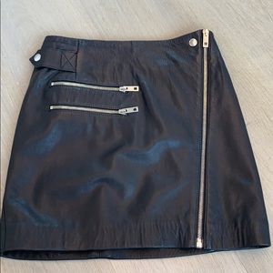 Leather mini skirt